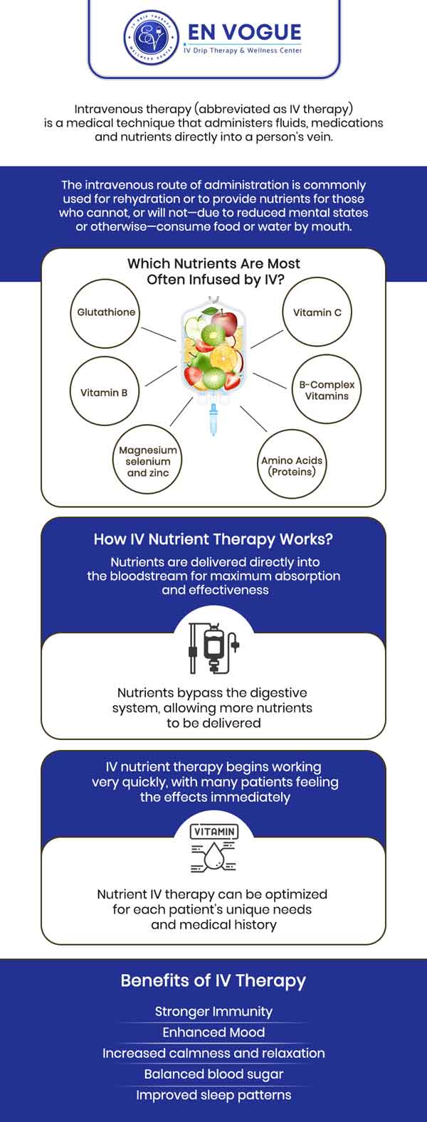 At En Vogue IV Therapy & Wellness Center, our specialists can create a customized IV vitamin therapy plan specific to your individual needs. IV therapy treats a variety of health & wellness issues. For more information, contact us today or book an appointment online. We are conveniently located at 44 2nd St Pike Suite 303 Southampton, PA 18966. We serve patients from Southampton PA, Willow Grove PA, Horsham PA, Warrington PA, Warminster PA and surrounding areas.